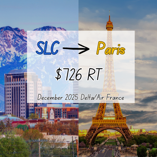 SLC → Paris Flight Deal - Save 47%